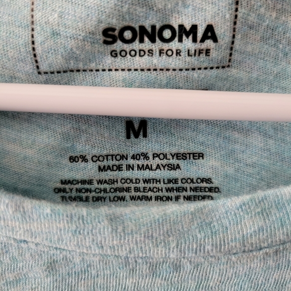 Sonoma medium baby blue long sleeve lounge plain shirt tee - Picture 3 of 3